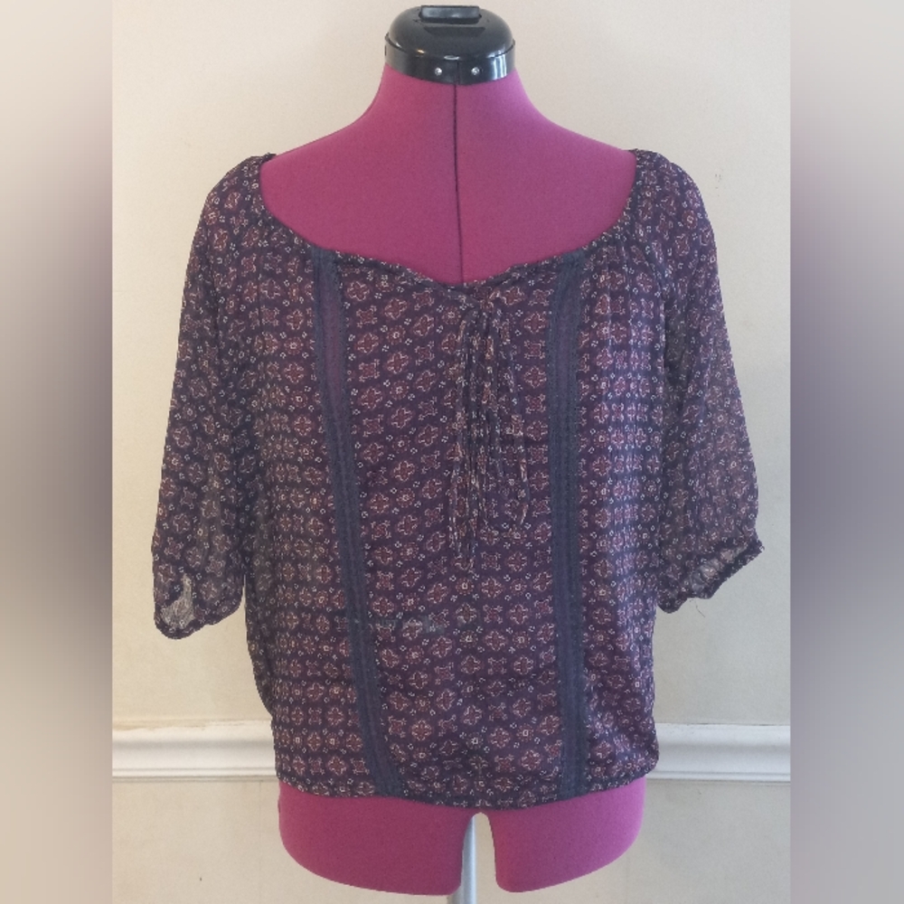 Women's Mossimo Floral Sheer Blouse